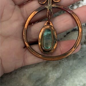 Rafael Canada Copper and glass necklace with Pendant 1970s